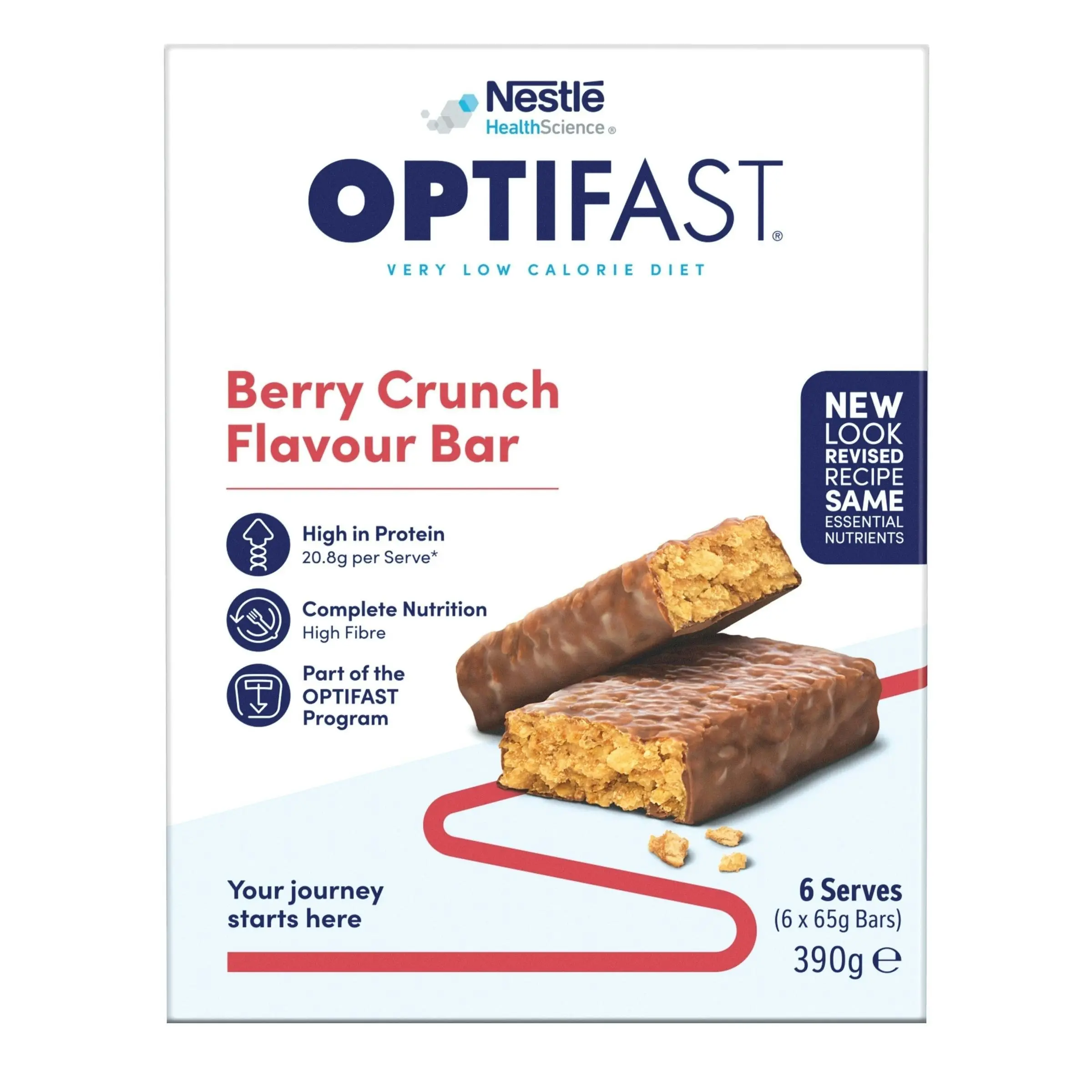 OPTIFAST VLCD Bar Berry Crunch 6 Pack 390g