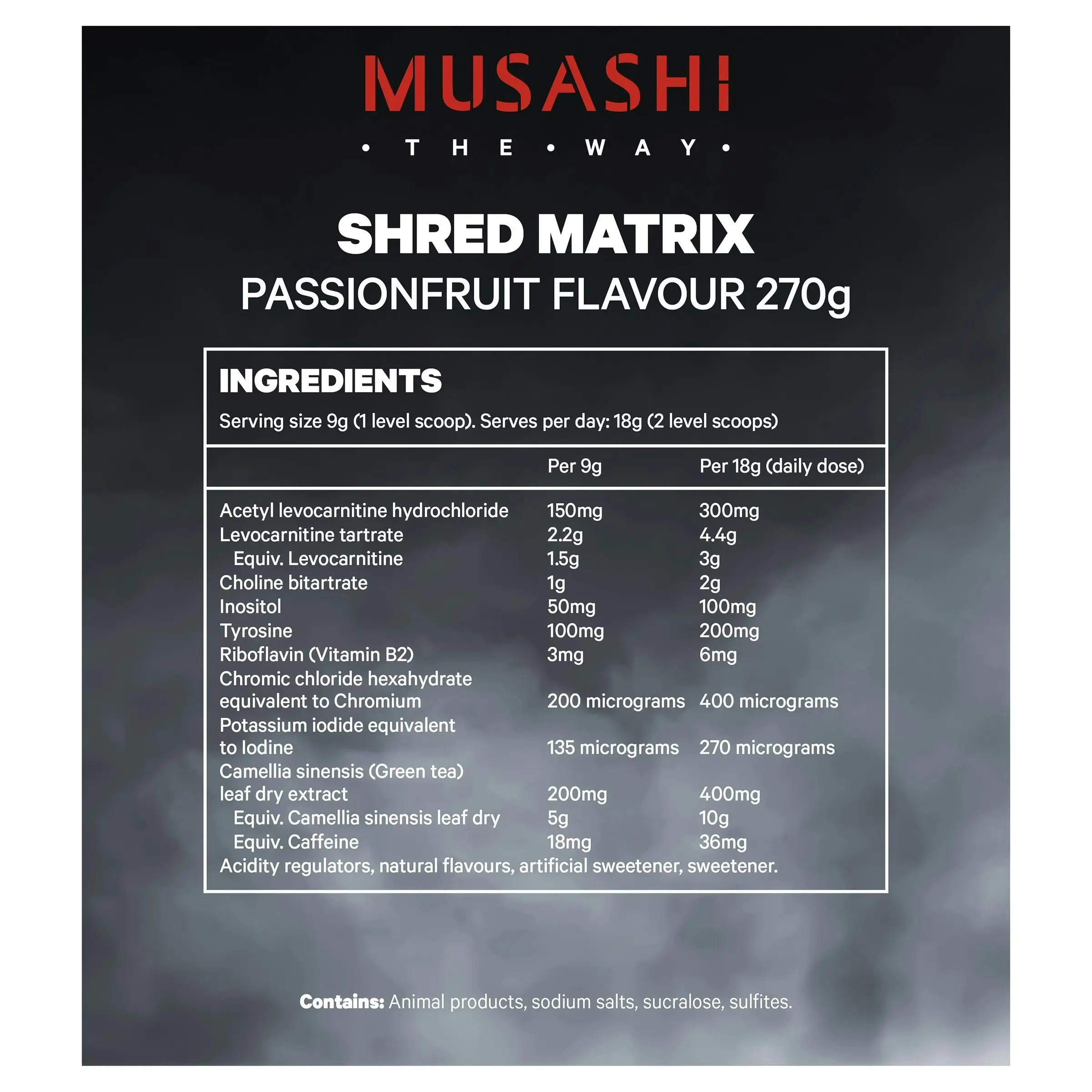 Musashi Shred Matrix Passionfruit 270g