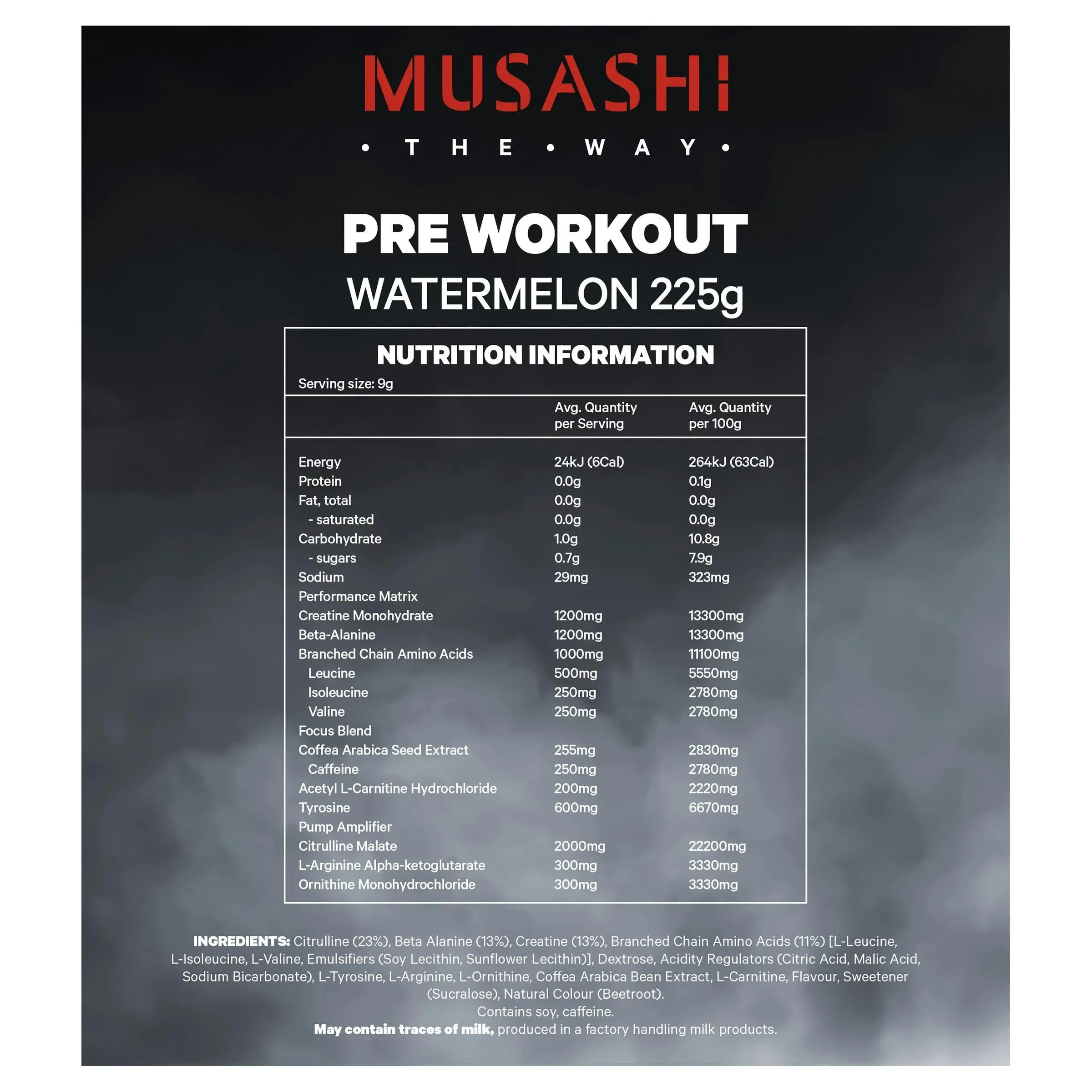 Musashi Pre Workout Watermelon 225g