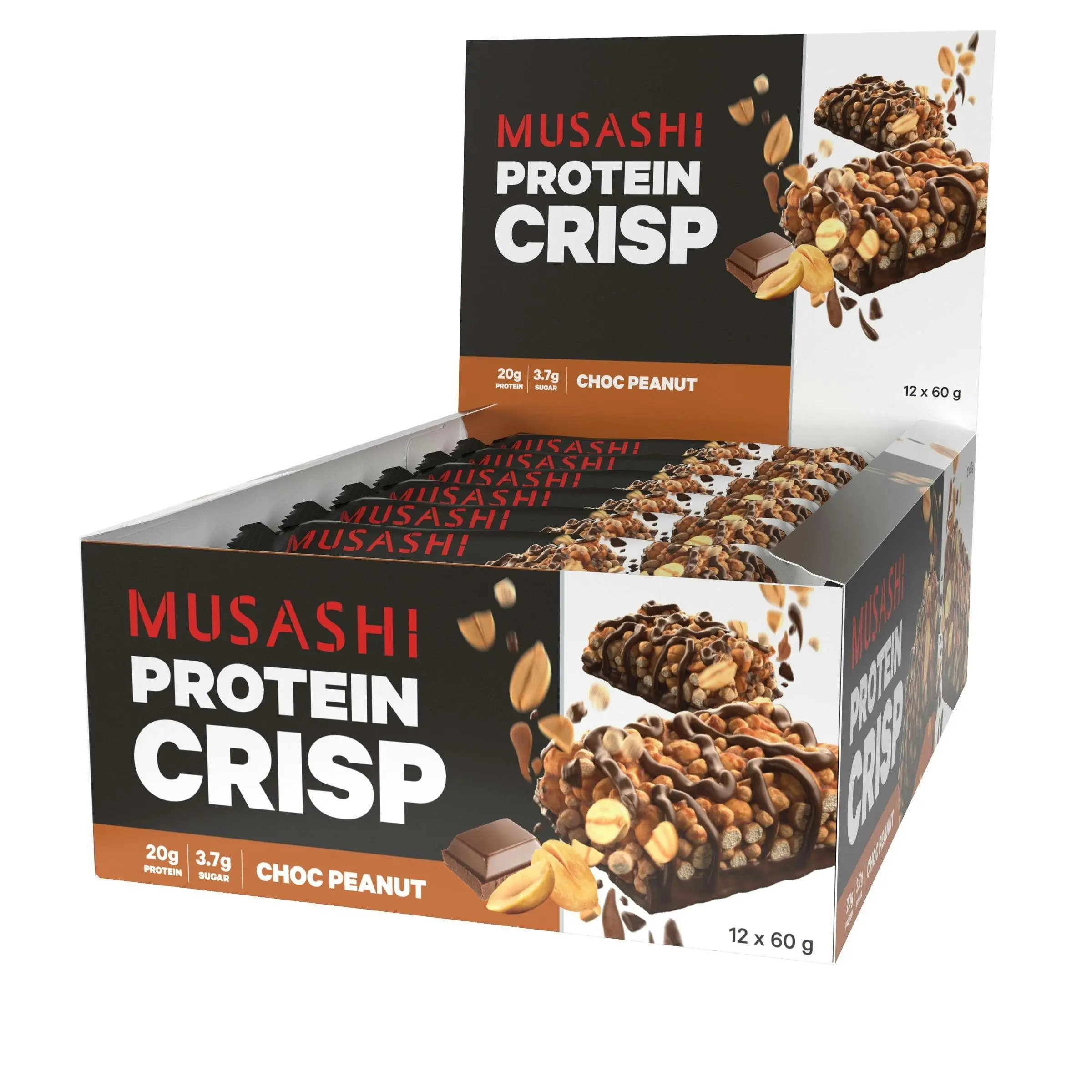 Musashi Protein Crisp Bar Choc Peanut 60g