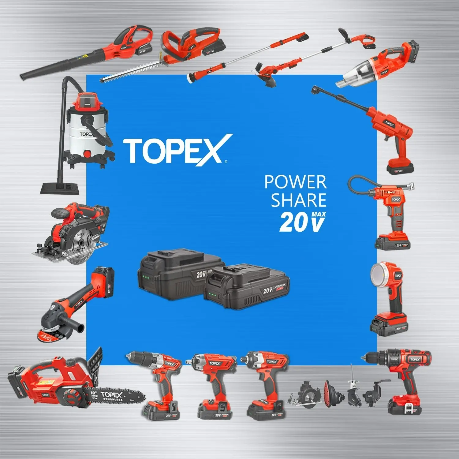 Topex 20V Cordless Angle Grinder 125mm Li-ion Grinding Cutting Power Tool w/ 25PCS Grinding Discs