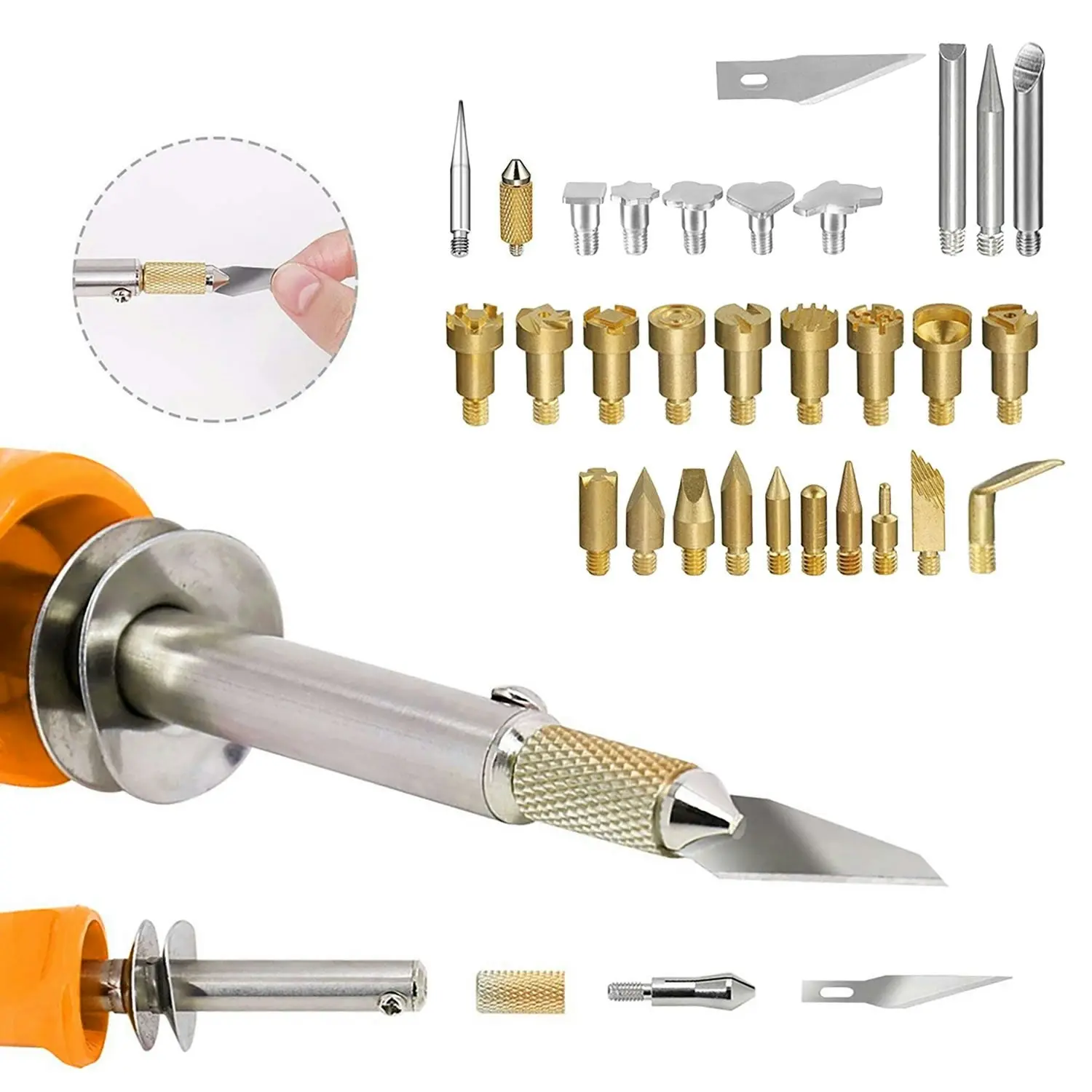 MasterSpec 37PC 30W Wood Burning Set Electric Soldering Iron Kit Iron Burner Hobby Kit