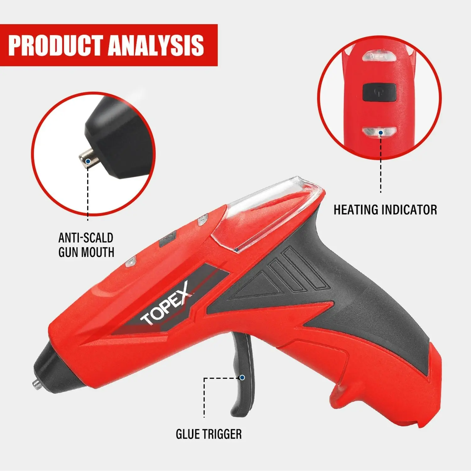 Topex 4V Max Cordless Glue Gun Soldering Iron Twin Kit with Adaptor Accessories