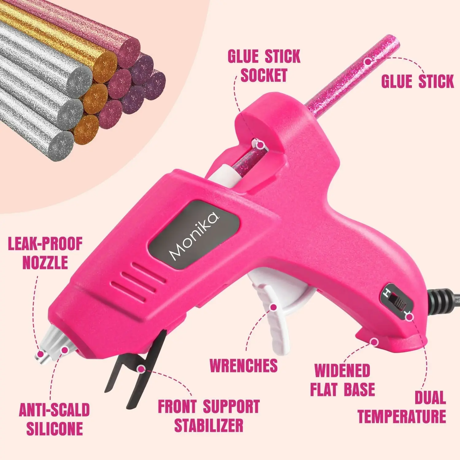 Monika Pink Tool Combo Portable Household Tool Set & Gardening Tool Kit