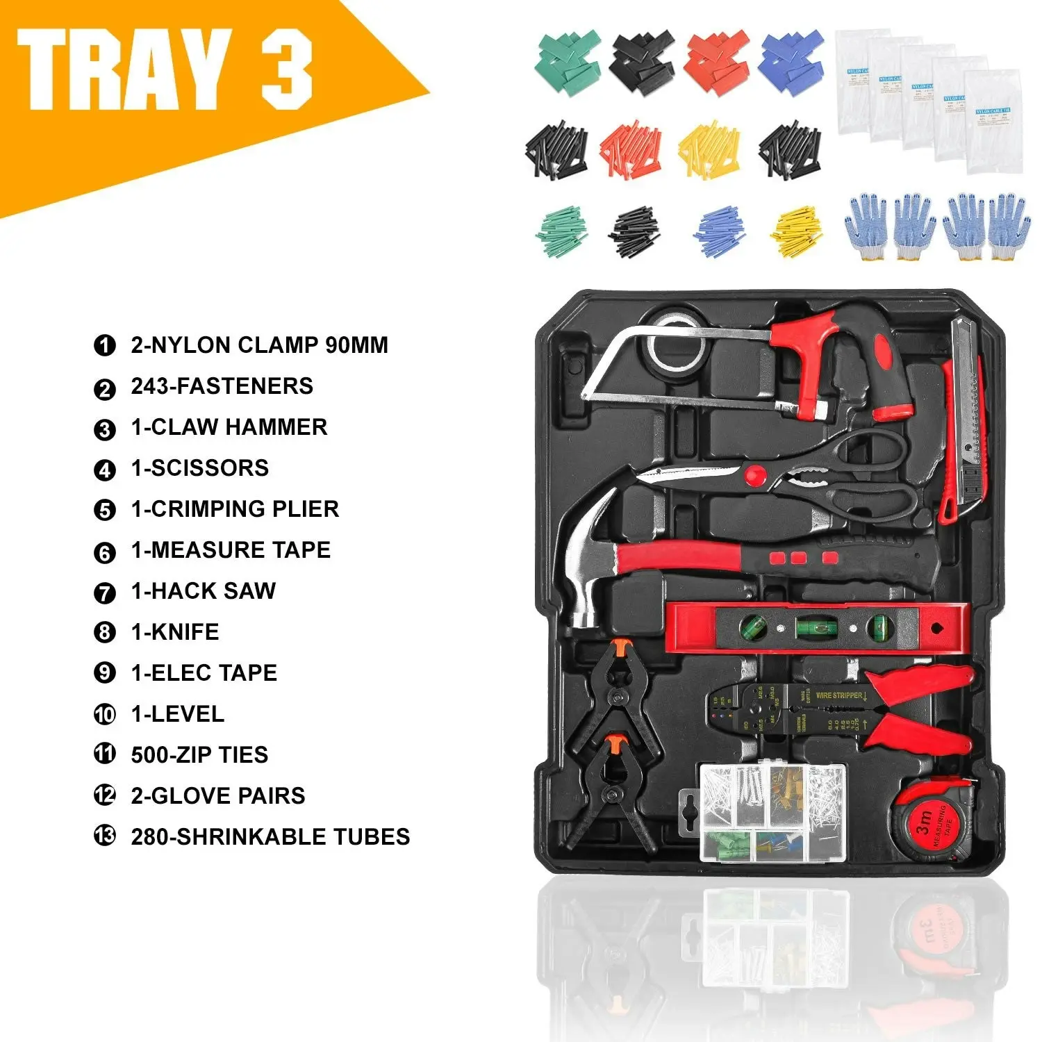 MasterSpec 1180pcs Professional Tool Set Aluminum Case Tool Kits w/ Rolling Tool Box