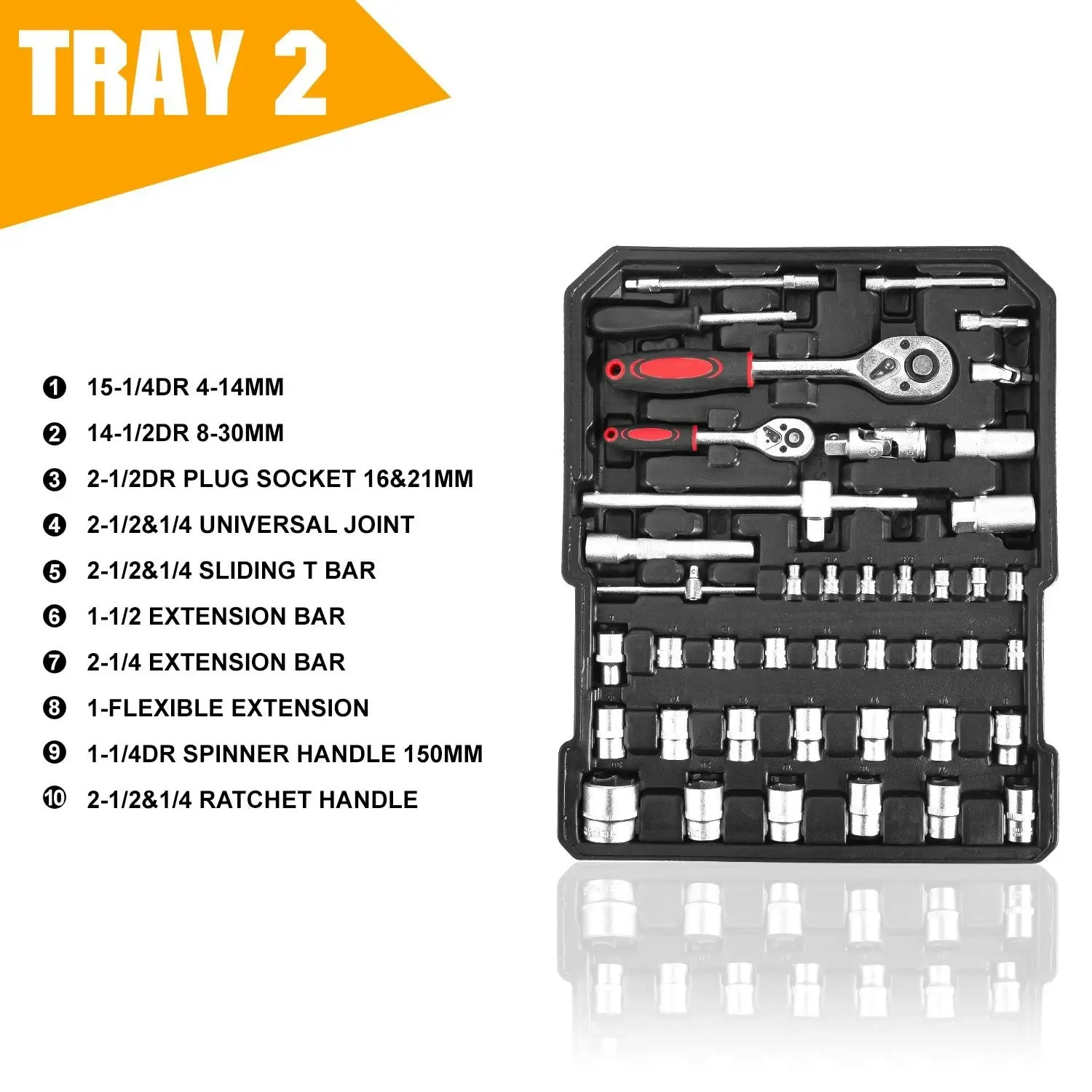 MasterSpec 1180pcs Professional Tool Set Aluminum Case Tool Kits w/ Rolling Tool Box