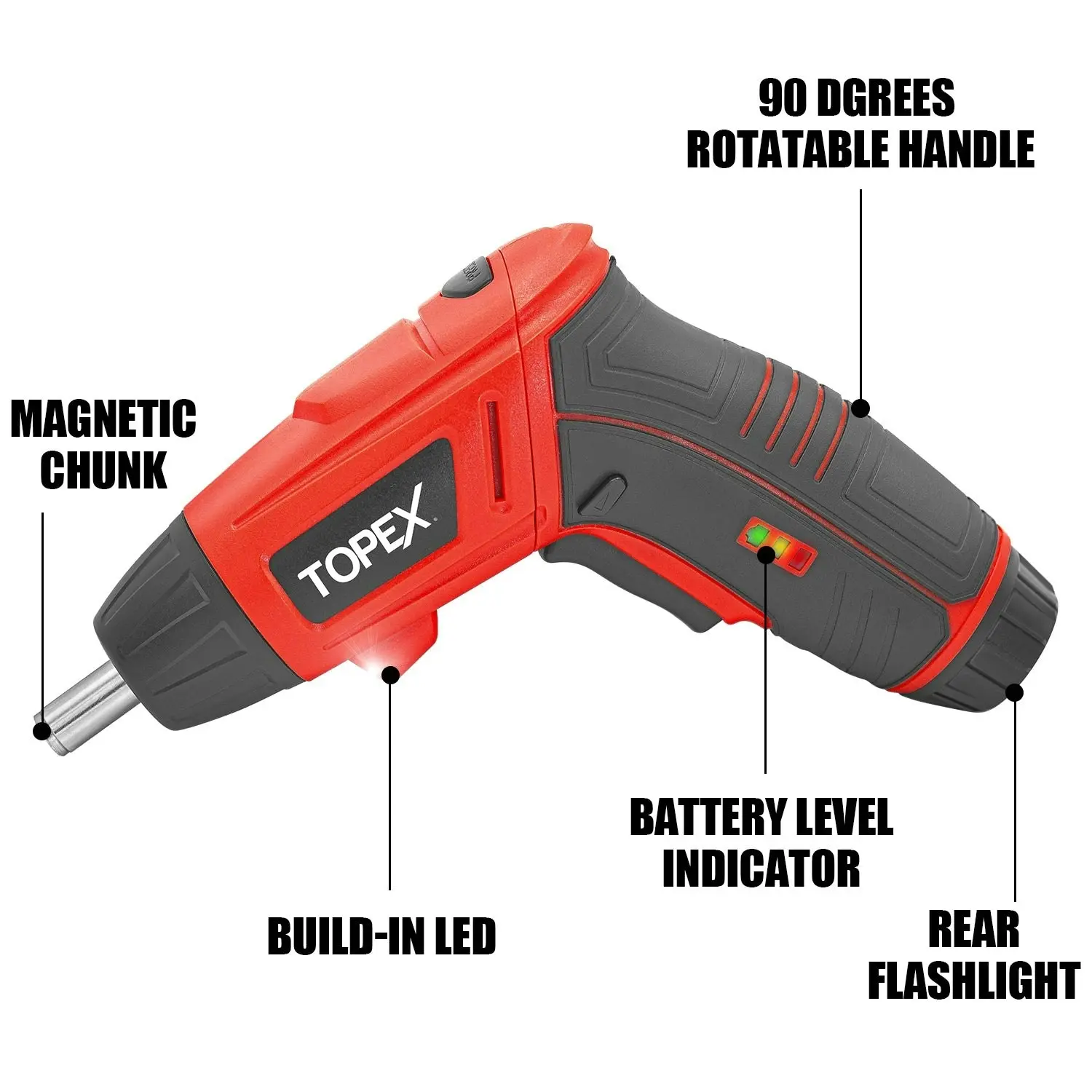 Topex 82 Piece Electric Screwdriver Set 4v Max Cordless Screwdriver Set CRV Screw Bits