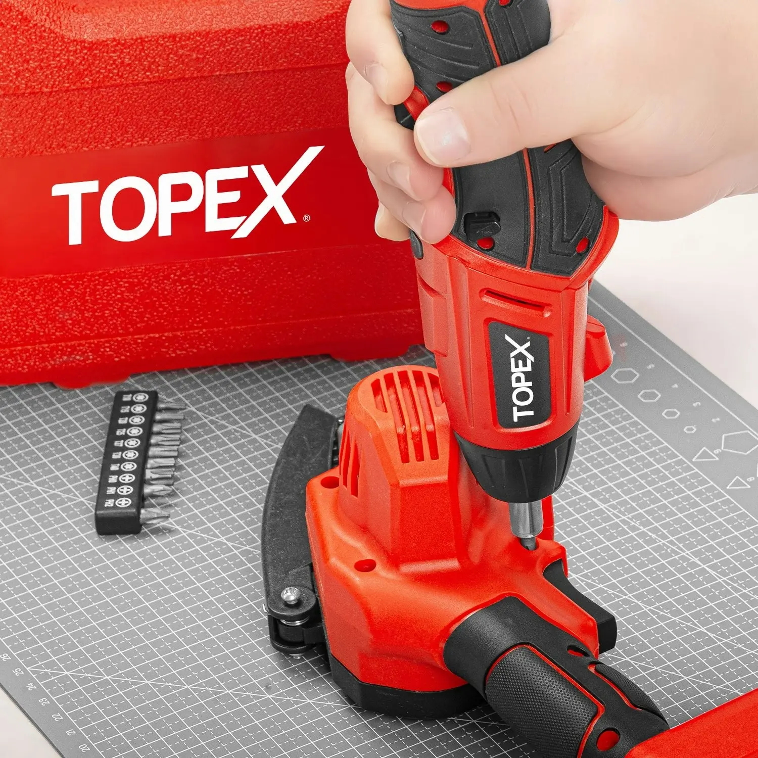 Topex 82 Piece Electric Screwdriver Set 4v Max Cordless Screwdriver Set CRV Screw Bits