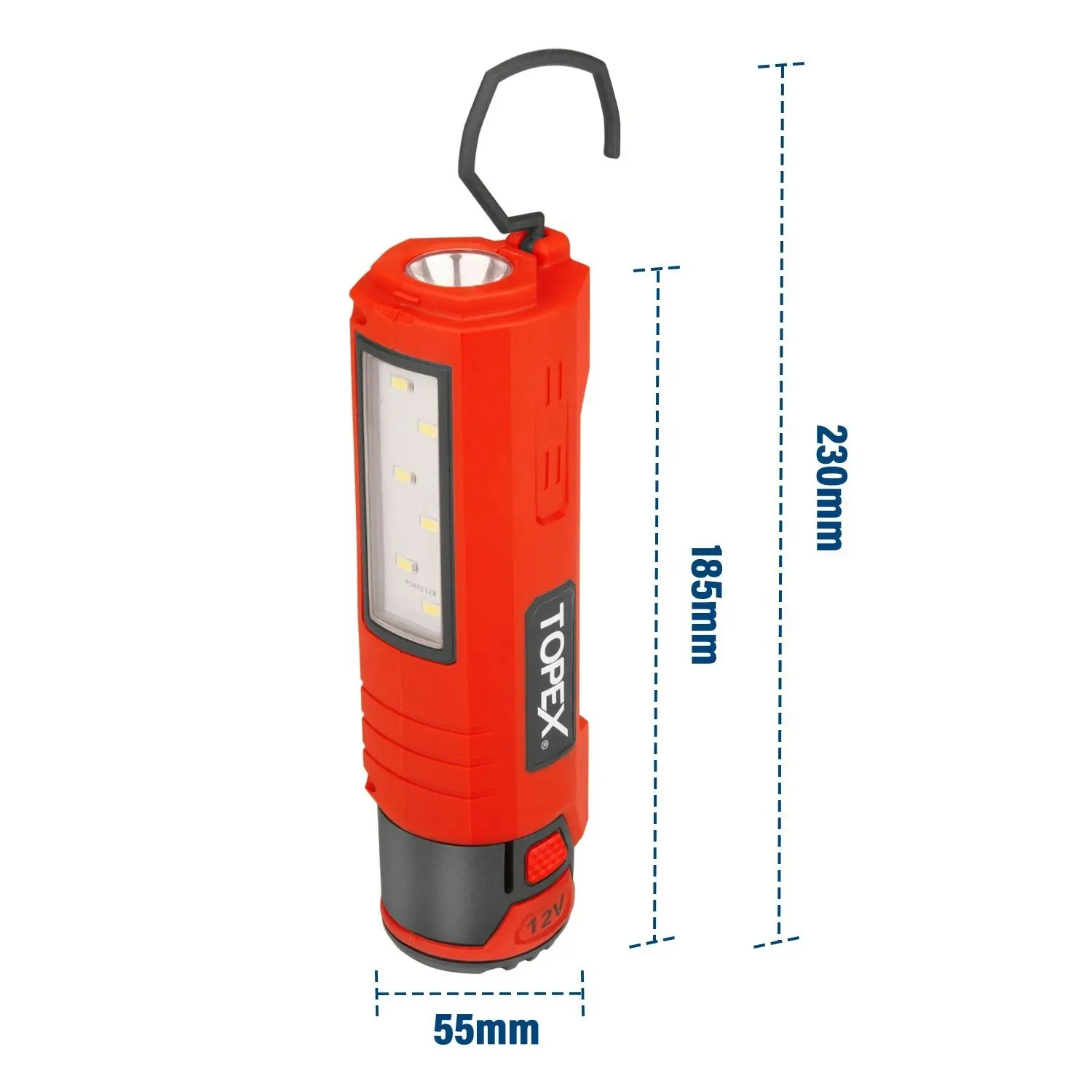 Topex 12V Cordless LED Worklight Lithium-Ion LED Torch w/ Battery & Charger