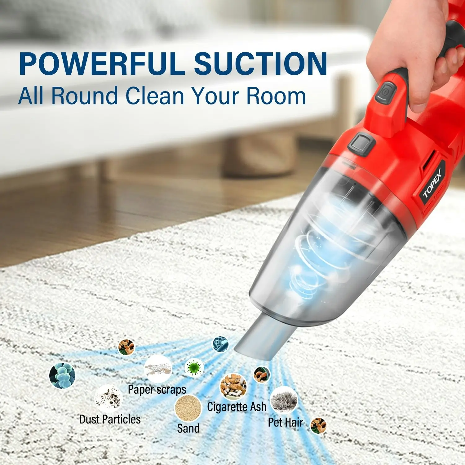 Topex 20V Cordless Handheld Vacuum Cleaner  for Home & Car Skin Only without Battery