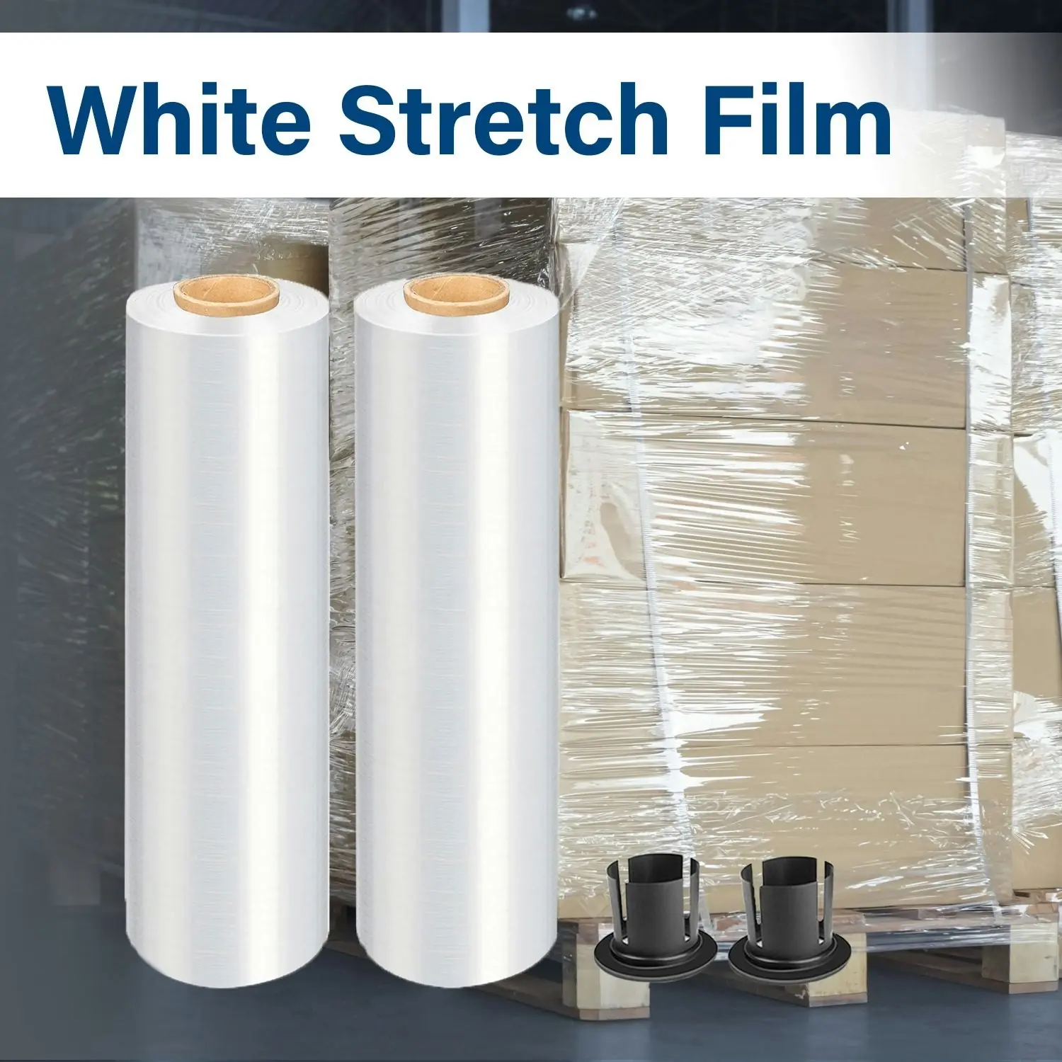 MasterSpec Clear Plastic Stretch Wrap Film, 50cm x 400m Durable Packing Moving Packaging Heavy Duty Shrink Film with Plastic Rotary Handle