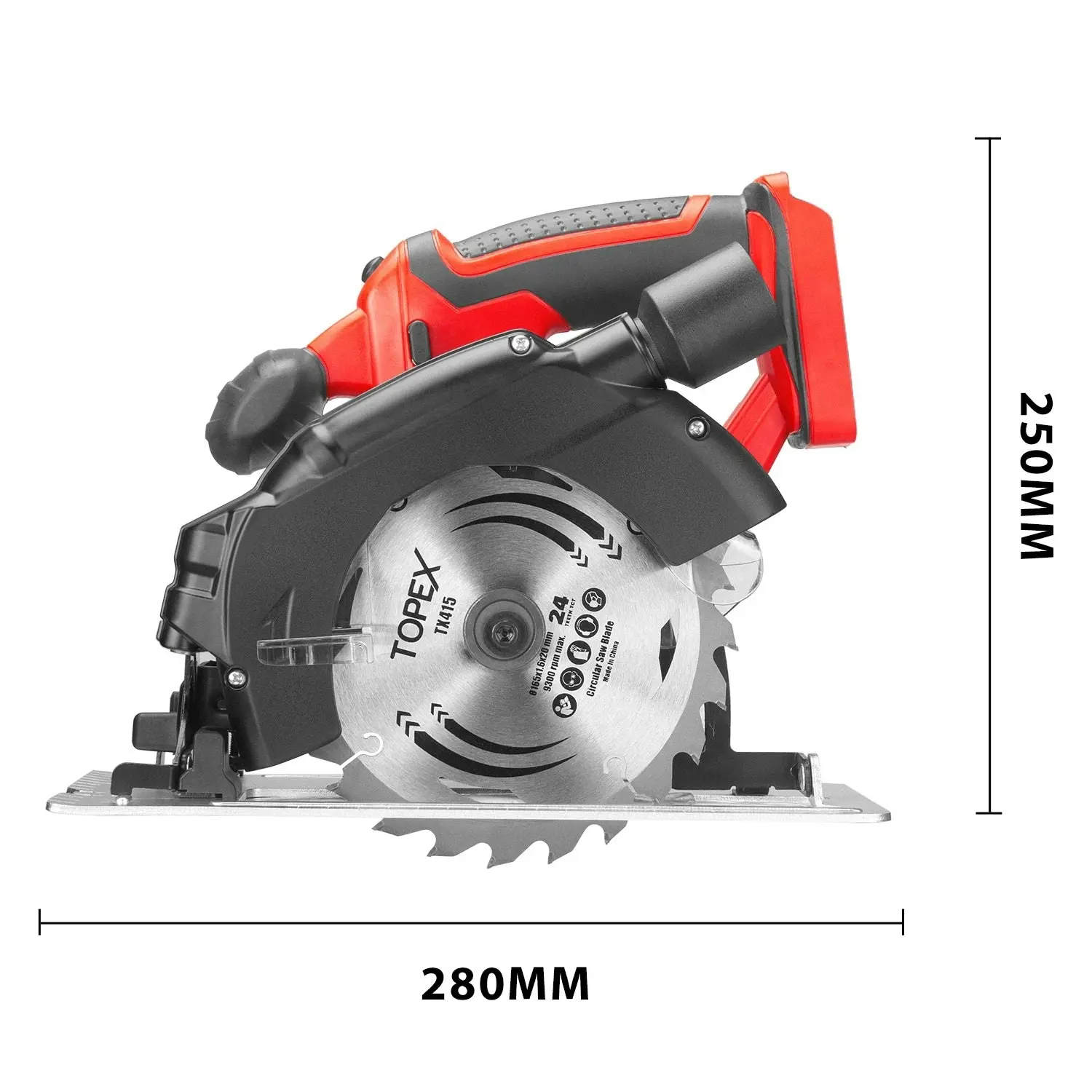 Topex 20v 165mm Cordless Circular Saw Skin Only Without Battery