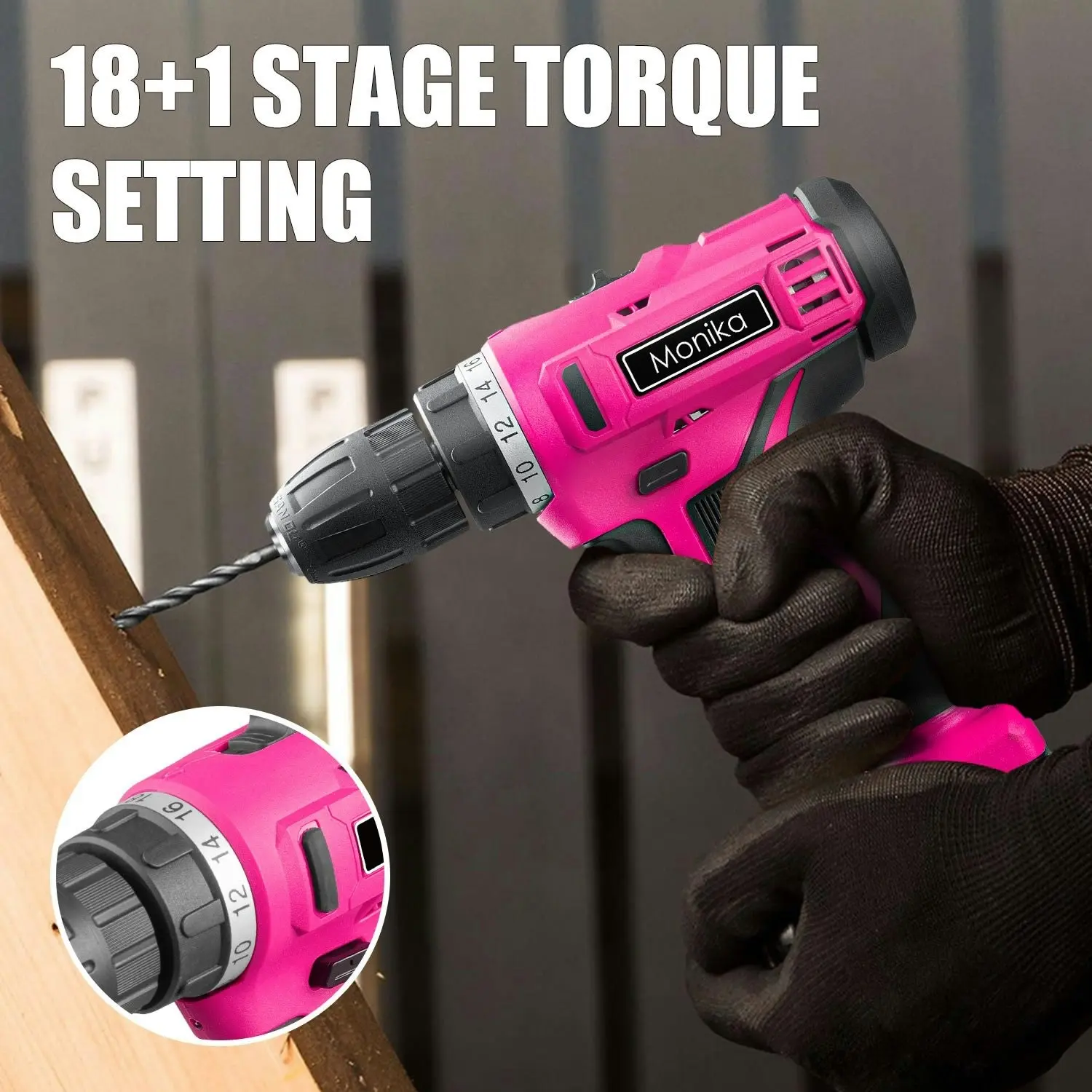 Monika 12V Pink Lithium Cordless Drill