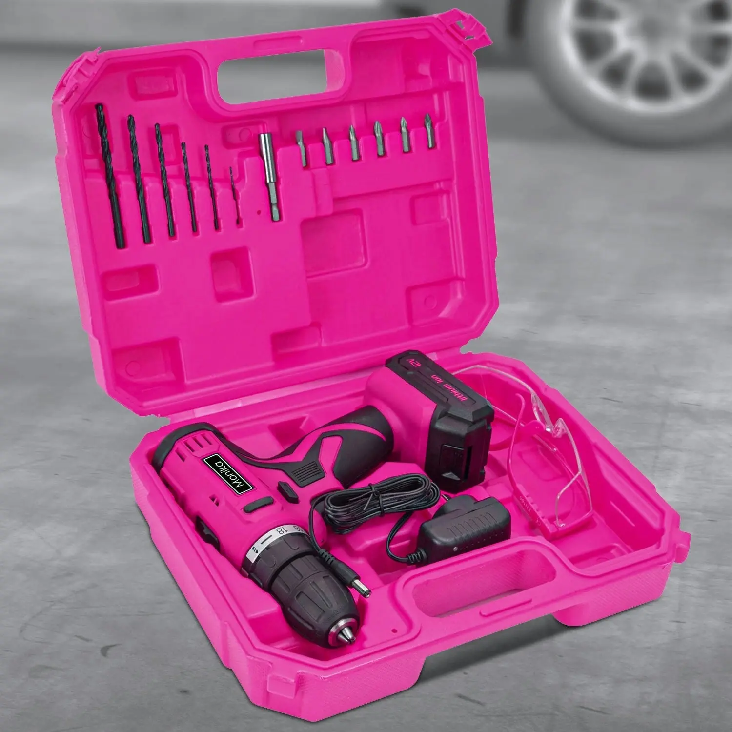 Monika 12V Pink Lithium Cordless Drill