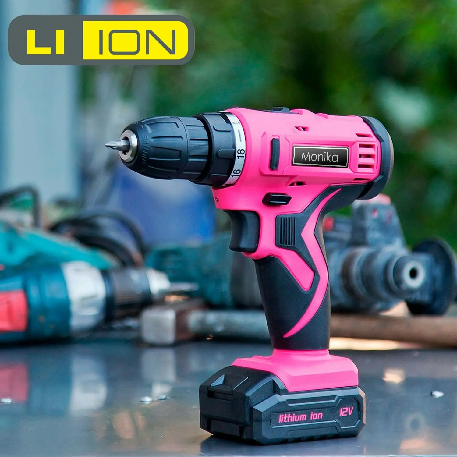 Monika 12V Pink Lithium Cordless Drill