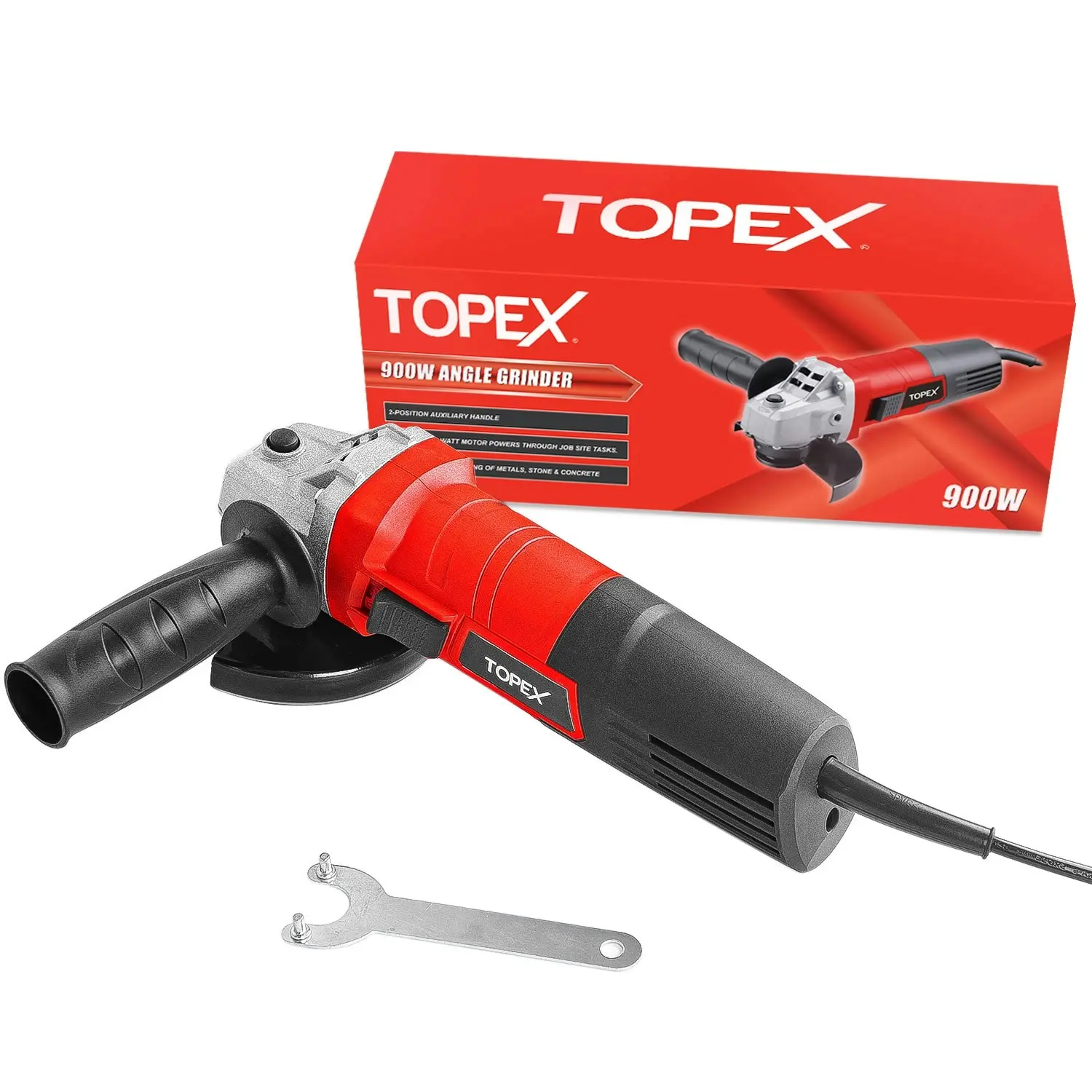 Topex Heavy Duty 900W 125mm 5" Angle Grinder w/ 50PCs 5" Cutting Discs