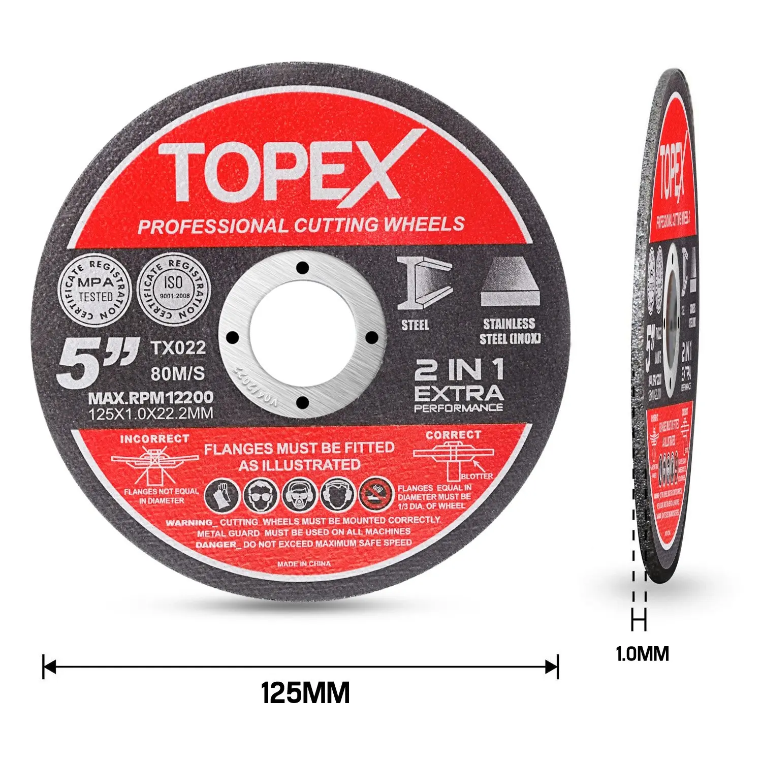 Topex Heavy Duty 900W 125mm 5" Angle Grinder w/ 50PCs 5" Cutting Discs