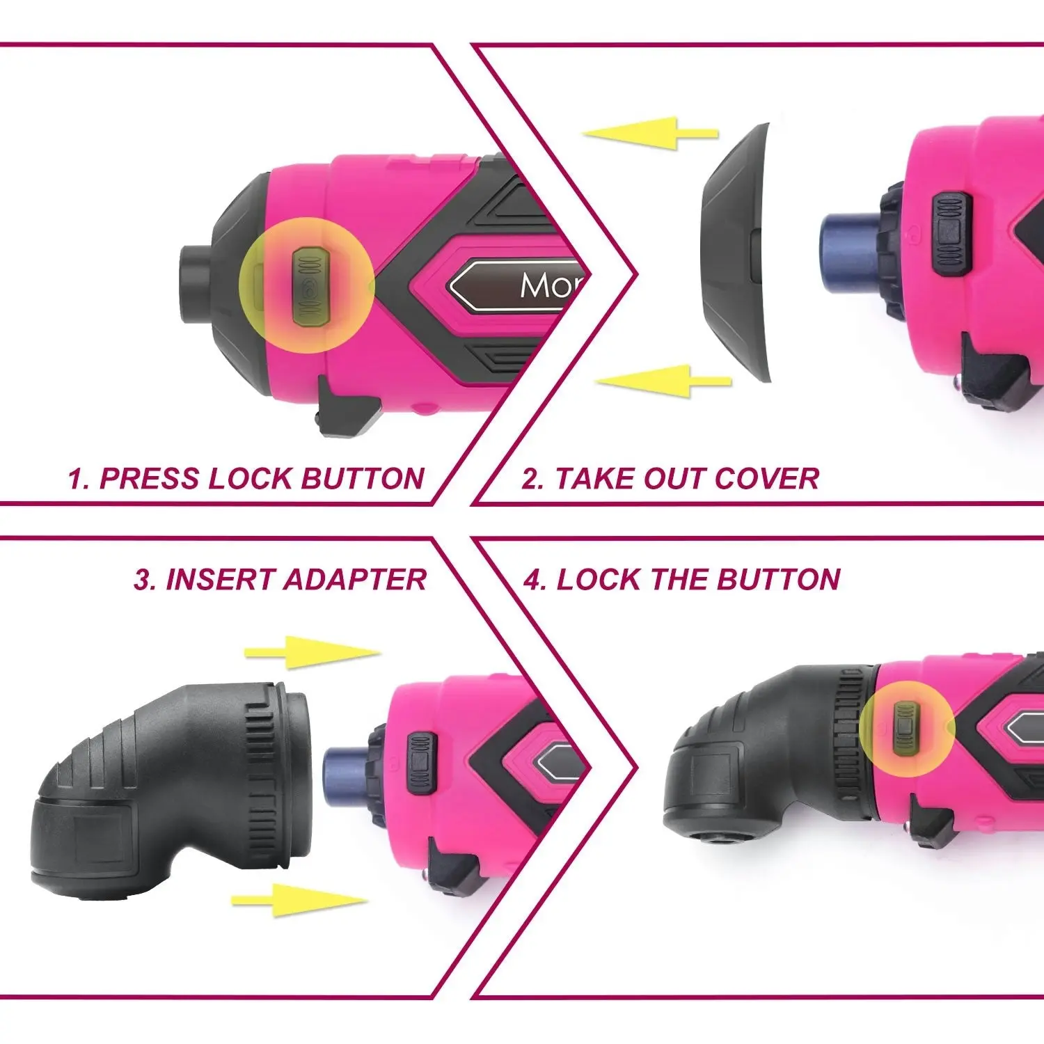 Monika Pink Tool Combo Cordless Drill Driver Electric Cutter Bottle Opener Screwdriver