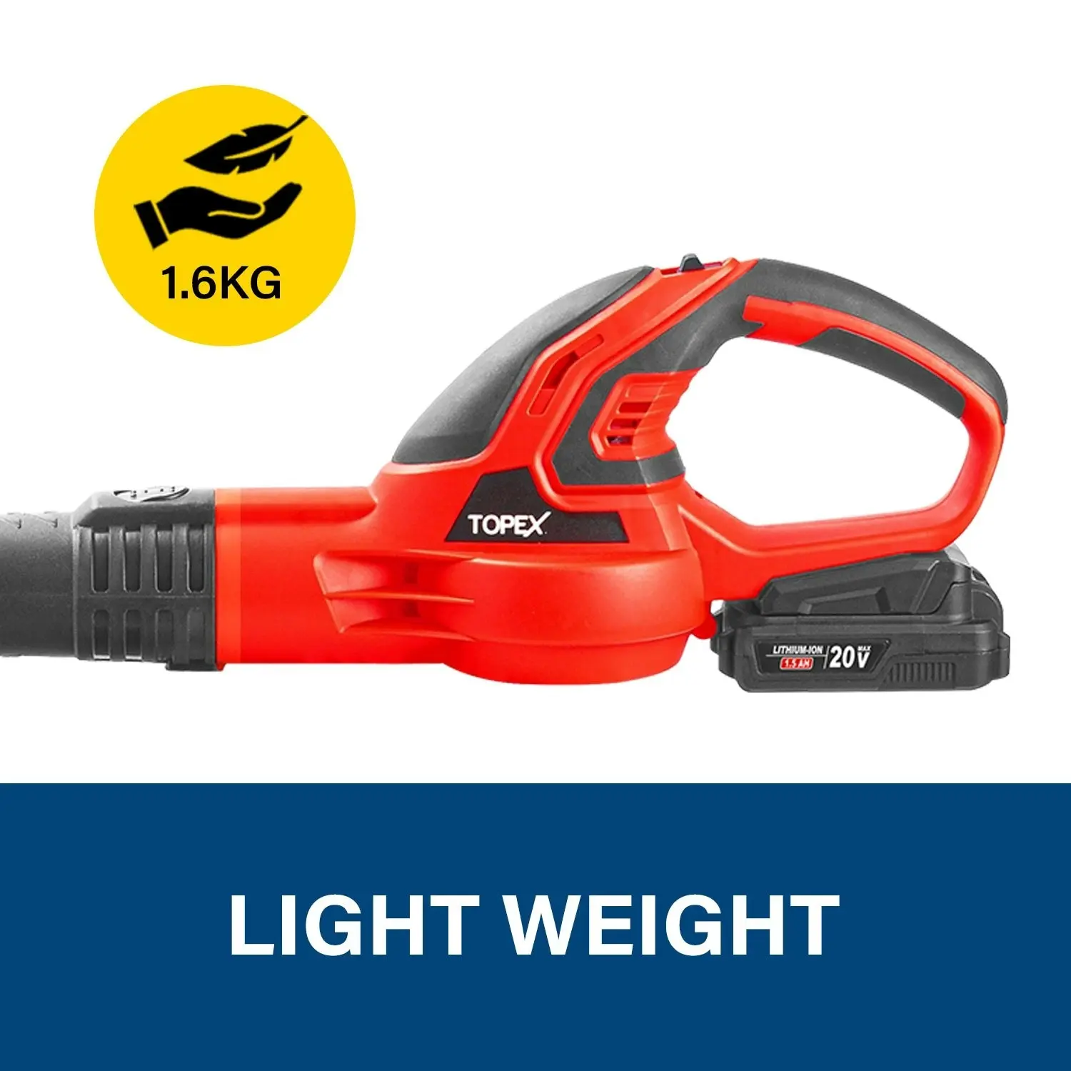 Topex 20V MAX Cordless Leaf Blower 1.5Ah Battery 200km/h