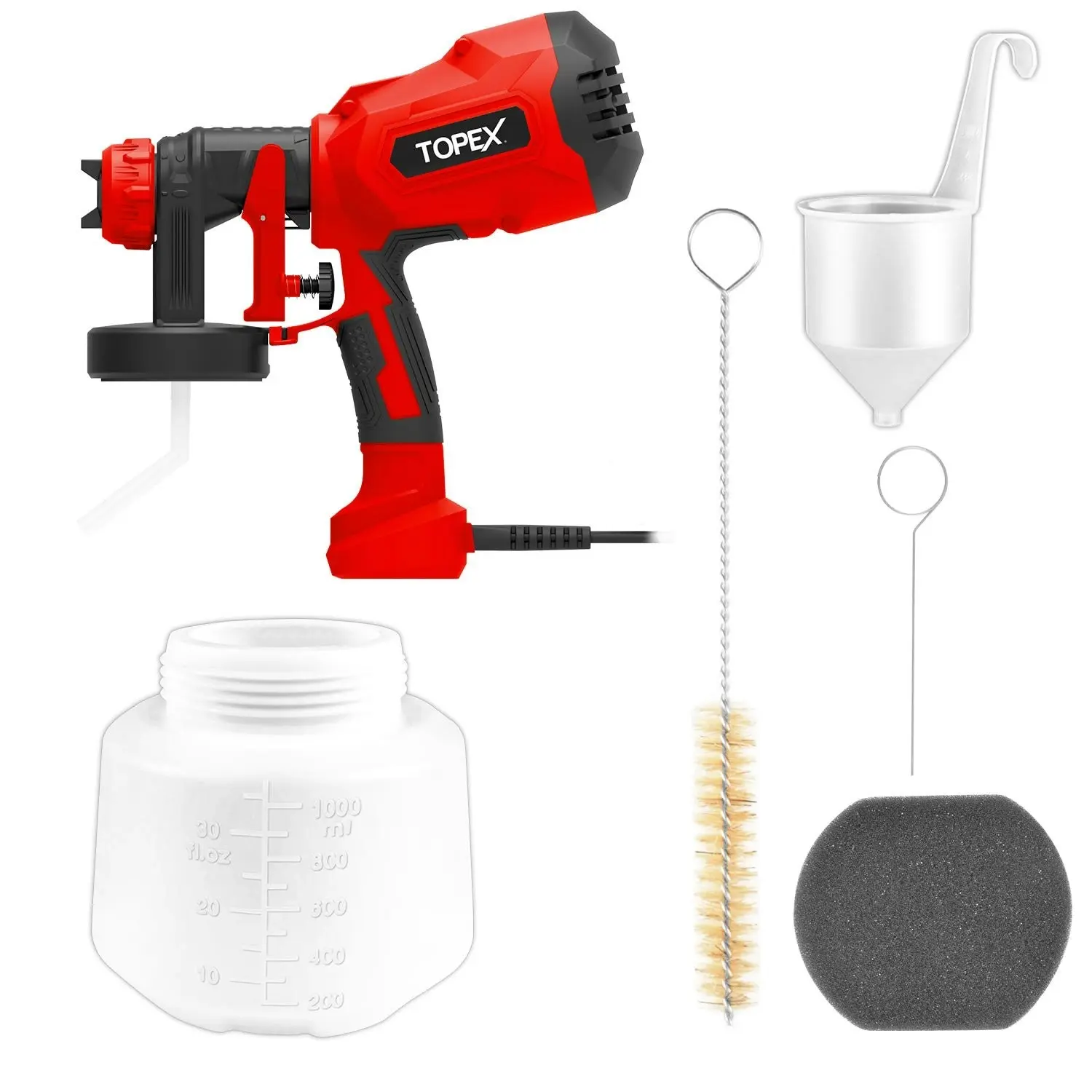 Topex 400W Handhold Electric Paint Sprayer Gun 1000ml High Power Portable Spray-Gun Kit Painting Spray Tool