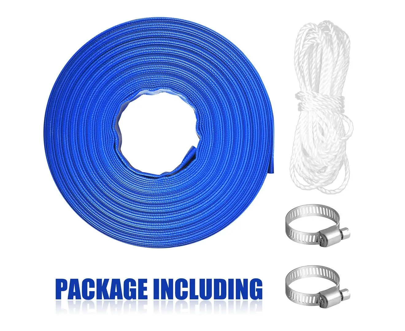 Topex 25mm 1" X 25m Submersible water Pump PVC Layflat Hose Kit