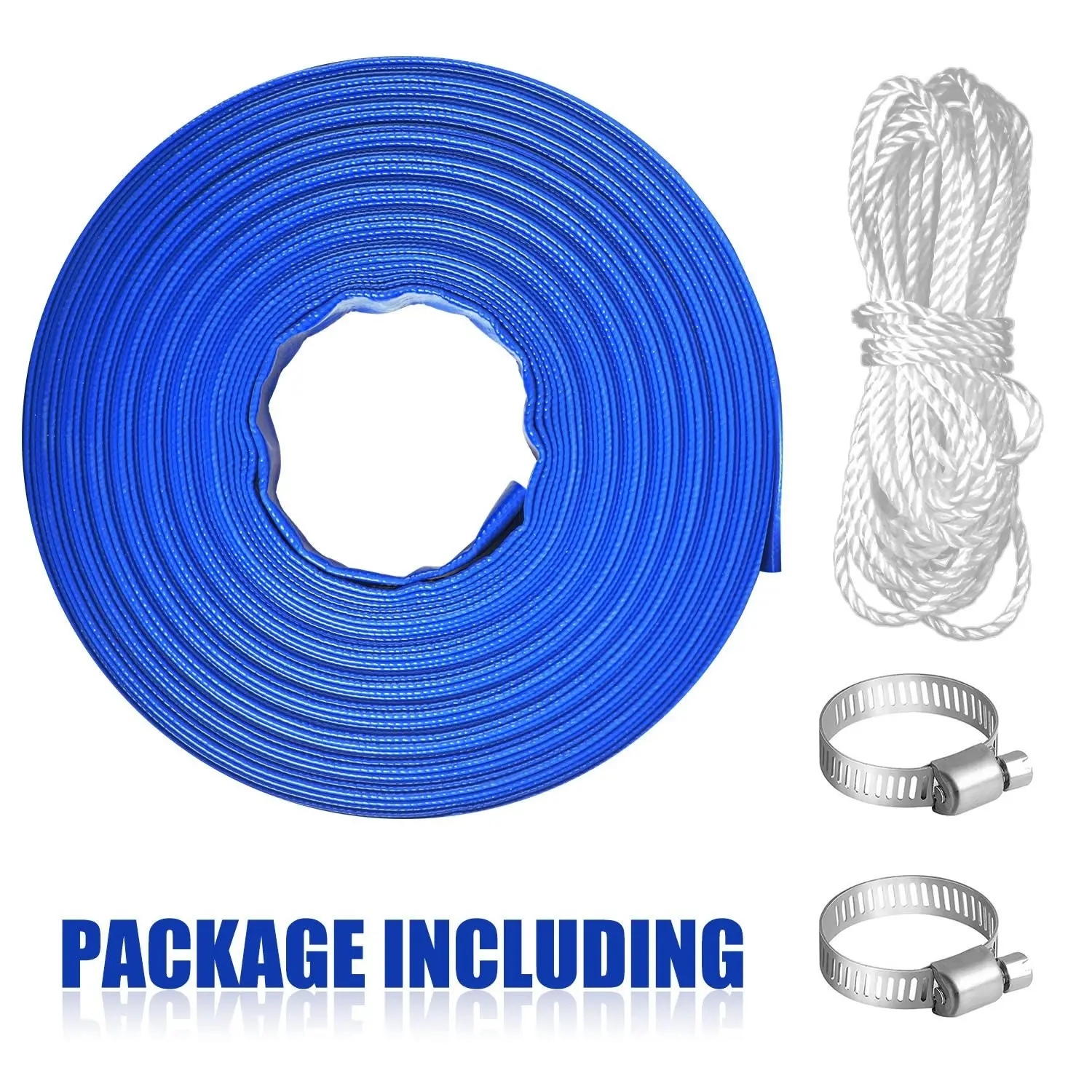 Topex 25mm 1" X 50m Submersible water Pump PVC Layflat Hose Kit