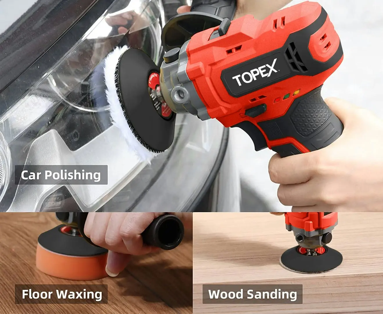 Topex 12V Cordless Polisher 3" Mini Car Detailing Buffer & Sander Skin Only without Battery