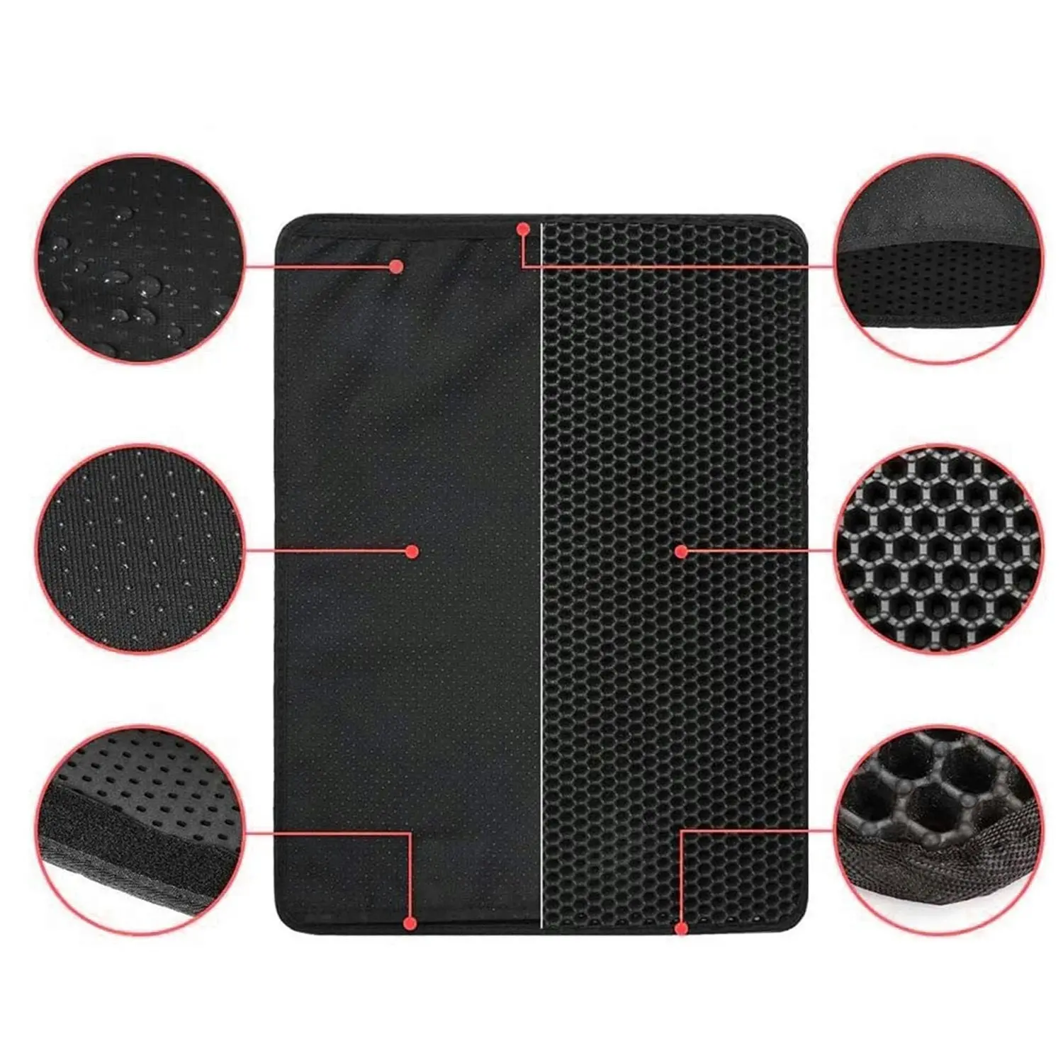 truepal 75 x 55cm Waterproof Double-Layer Cat Litter Mat Trapper Foldable Pad Pet Rug