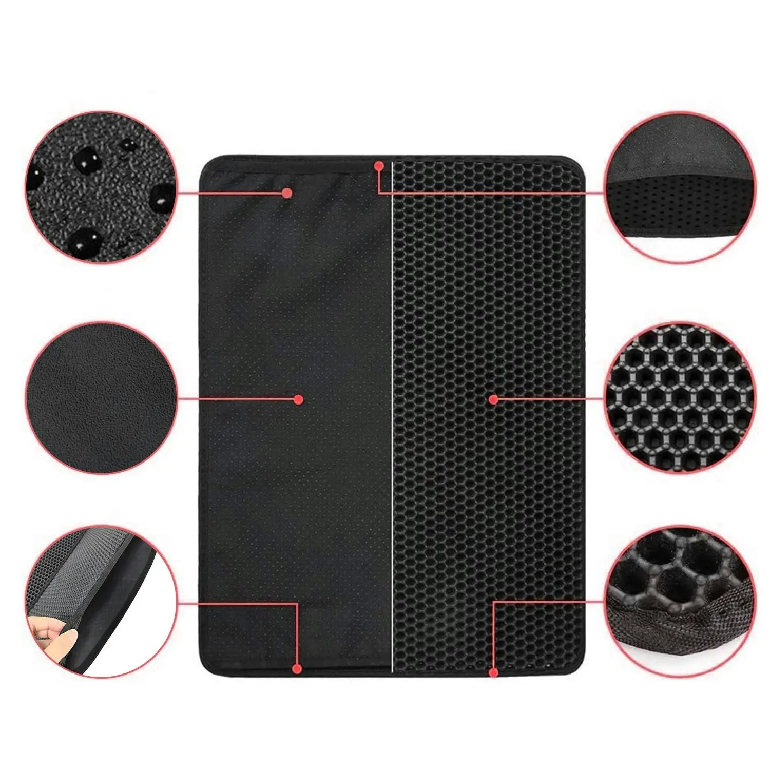 truepal Waterproof Cat Litter Mat Home 70 x 55cm w/Pet Basket/ Pet Carrier