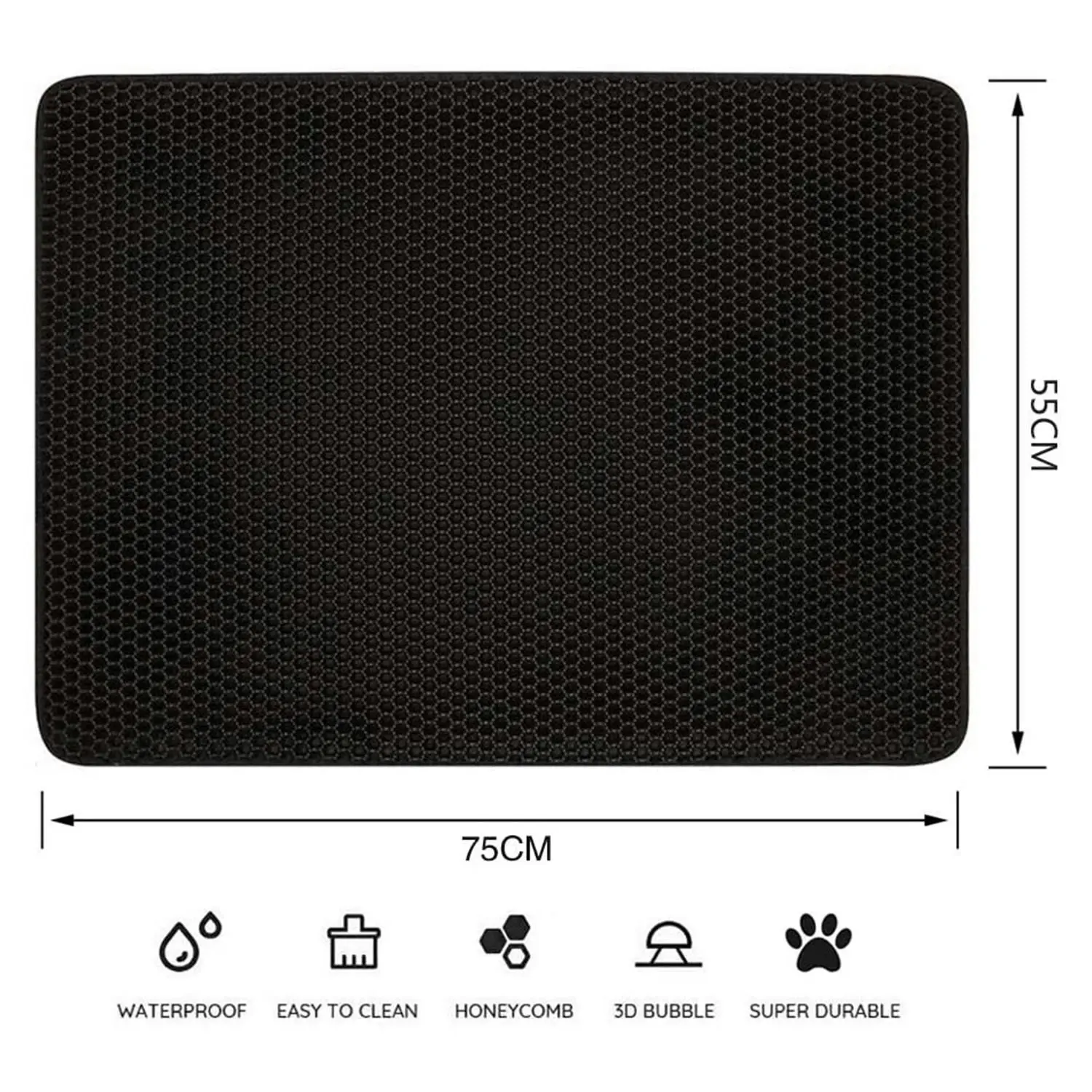 truepal Waterproof Cat Litter Mat Home 70 x 55cm w/Pet Basket/ Pet Carrier