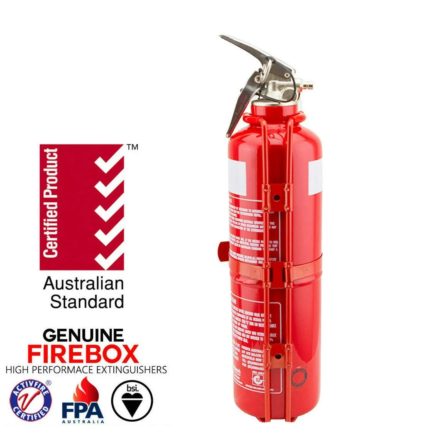 FIREBOX Fire Extinguisher ABE Professional Dry Chemical Powder w/ Bracket Car Boat 1kg