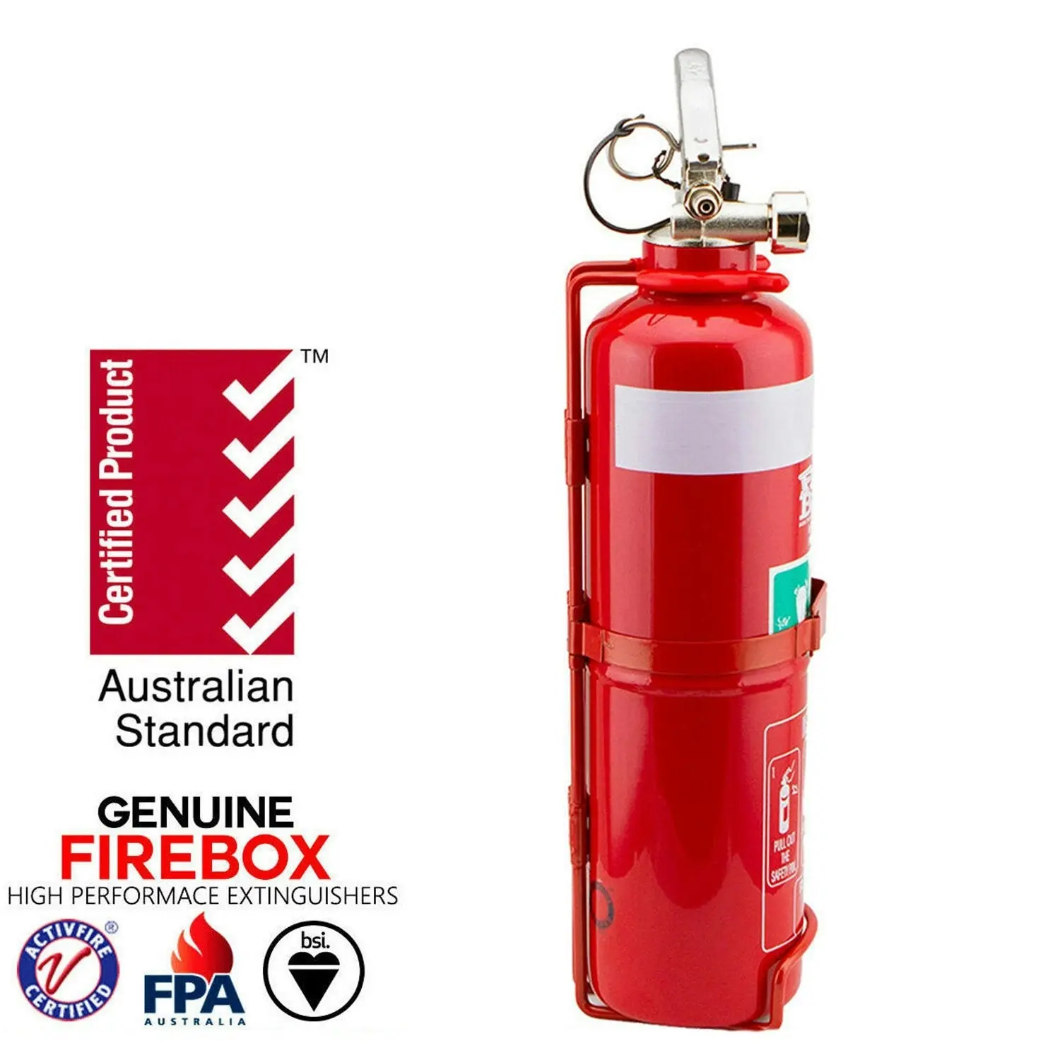 FIREBOX Fire Extinguisher ABE Professional Dry Chemical Powder w/ Bracket Car Boat 1kg