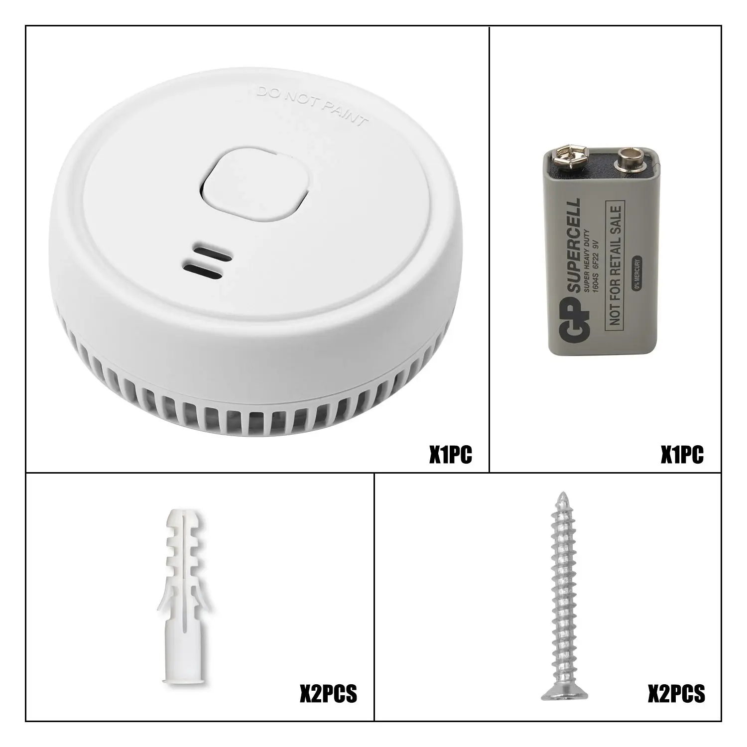 24m 3PCs Smoke Alarm Fire Detector Photoelectric w/ 9V Battery 24m Australian Standard