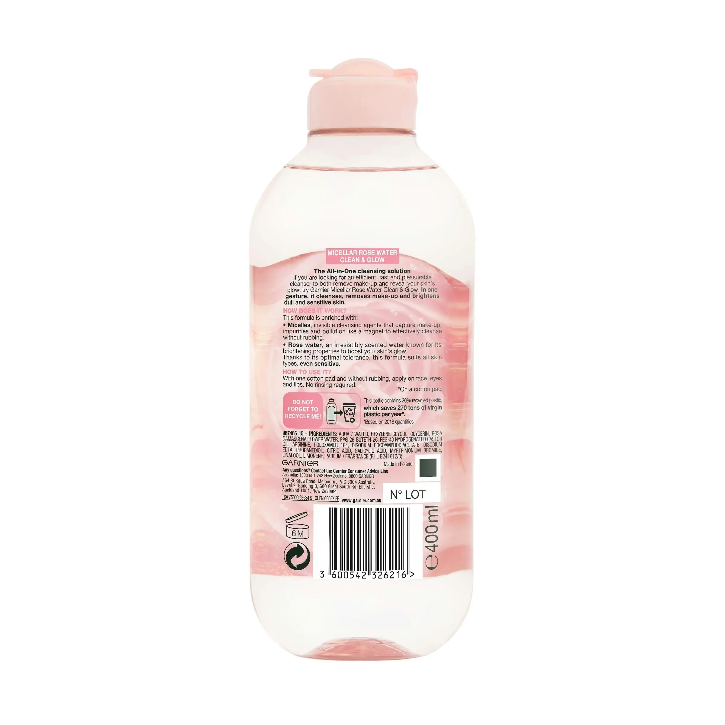 Garnier Skin Active Micellar Rose Water 400mL