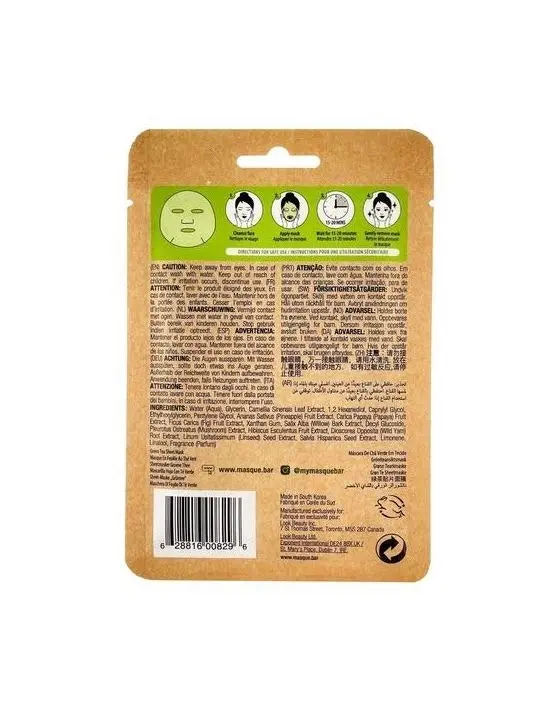 Masque Bar Naturals Green Tea Sheet Mask