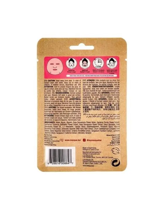 Masque Bar Naturals Cleansing Rose Face Sheet Mask