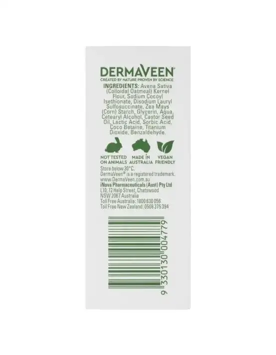 DermaVeen Daily Nourish Soap-Free Cleansing Bar for Dry & Sensitive Skin 115g