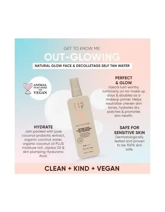 SugarBaby Out Glowing Natural Glow Face & Decolletage Self Tan Water 140ml