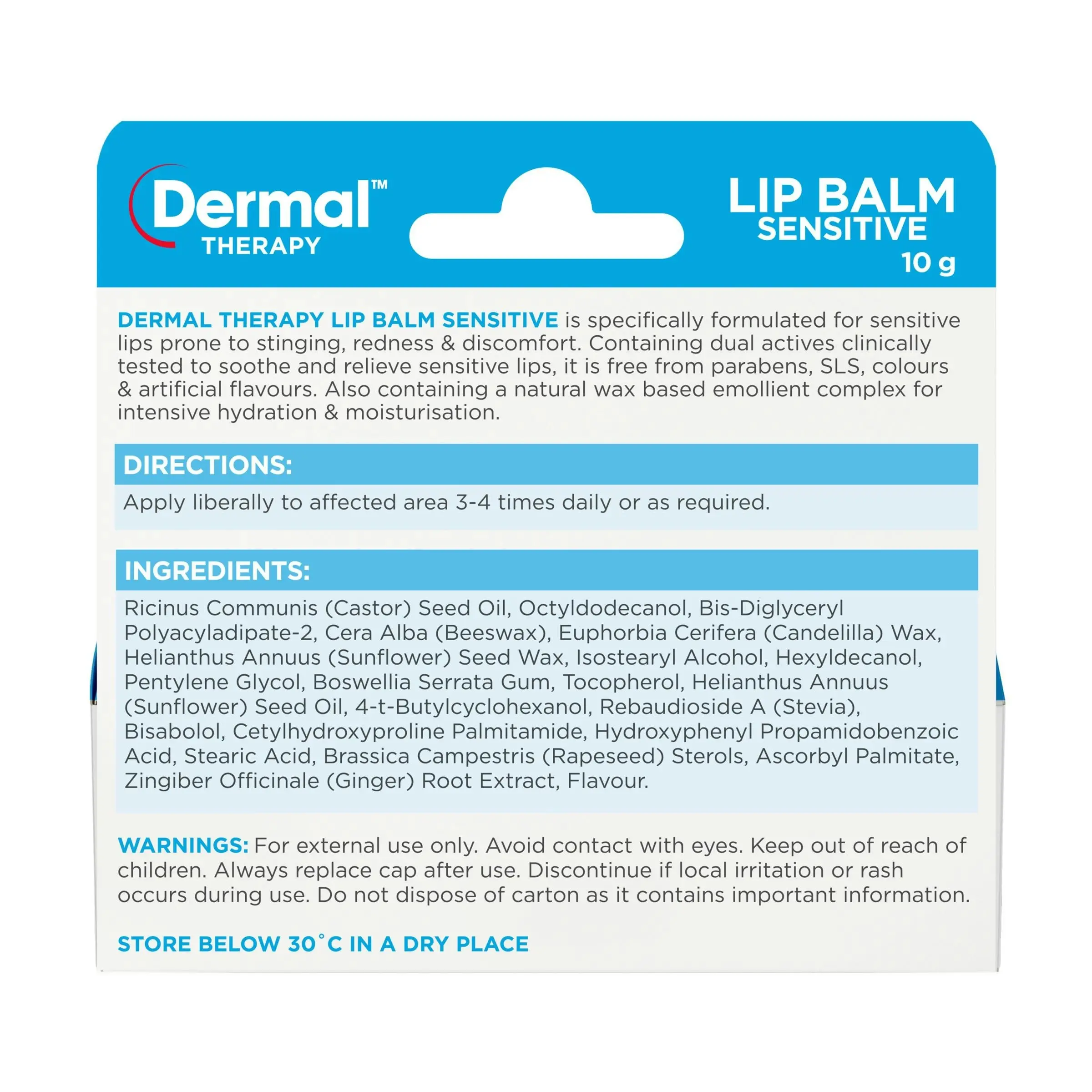 Dermal Therapy Lip Balm Sensitive 10g