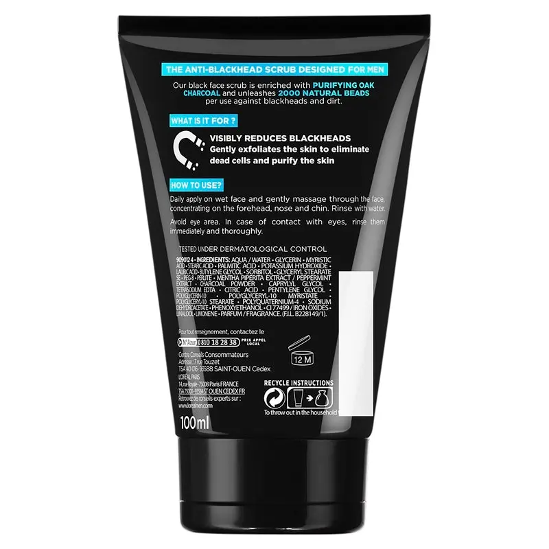 L'Oreal Men Expert Pure Charc Scrub 100mL