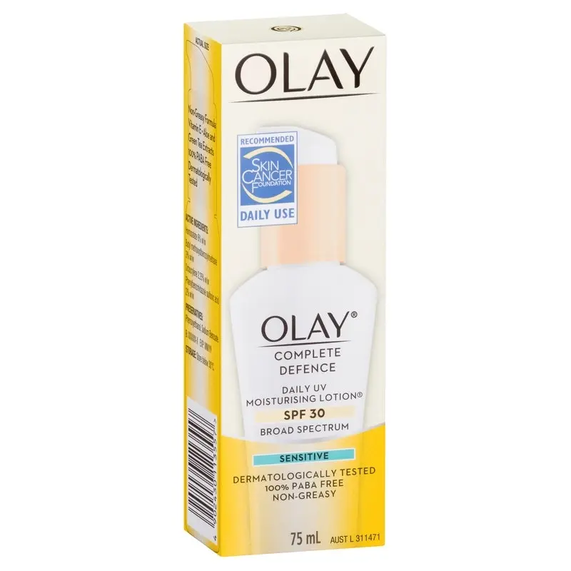 Olay Complete Defence Daily UV Moisturising Lotion Spf 30 Sensitive 75mL