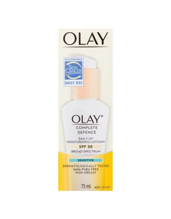 Olay Complete Defence Daily UV Moisturising Lotion Spf 30 Sensitive 75mL