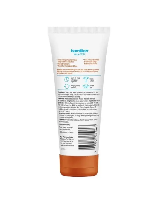 Hamilton Sport SPF 50+ Sunscreen 200g