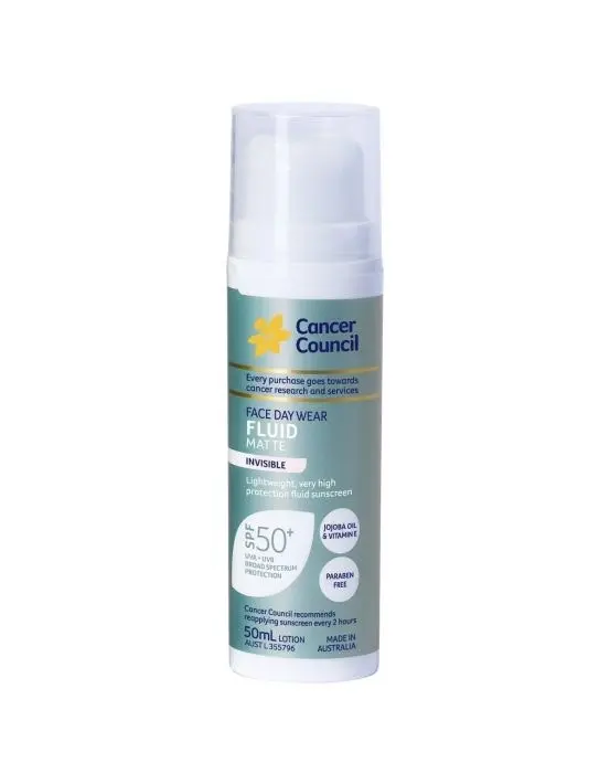 Cancer Council Day Wear Face Fluid Matte Invisible SPF50+ 50ml