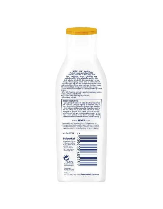 Nivea Sensitive Protect SPF50 Sunscreen Lotion 200mL