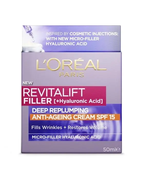 L'Oreal Revitalift Filler Hyaluronic Acid Day SPF15 Cream 50mL