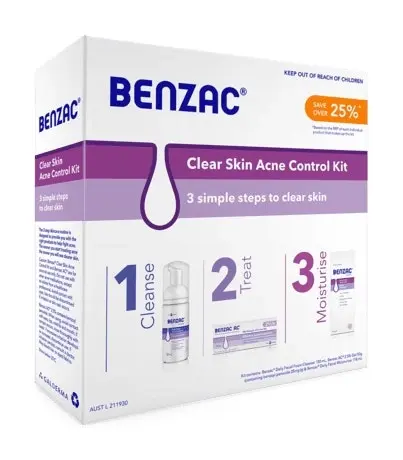 Benzac 3 Step Clear Skin Acne Kit 60g