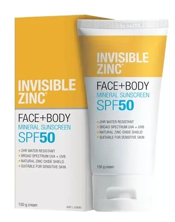 Invisible Zinc Face + Body Mineral Sunscreen SPF 50 75g