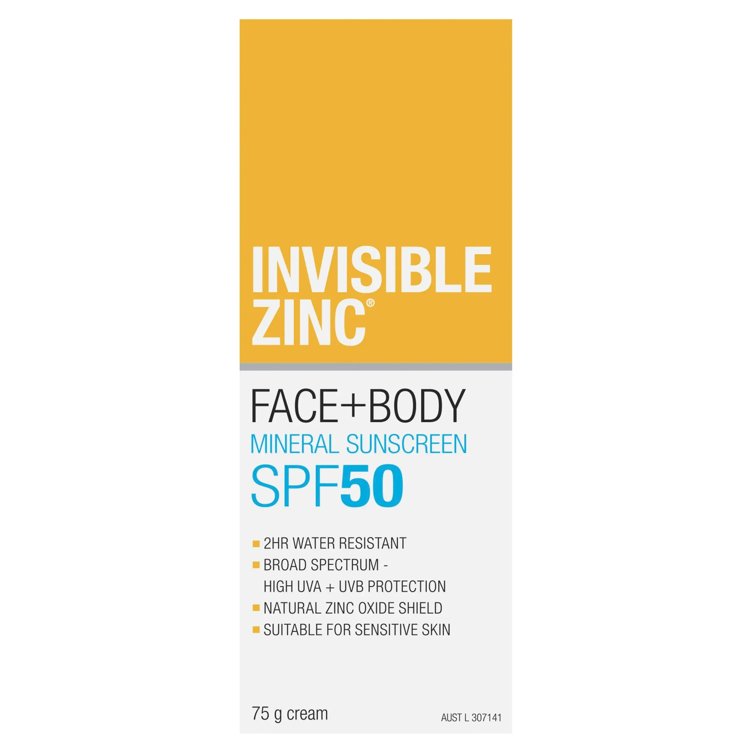 Invisible Zinc Face + Body Mineral Sunscreen SPF 50 75g