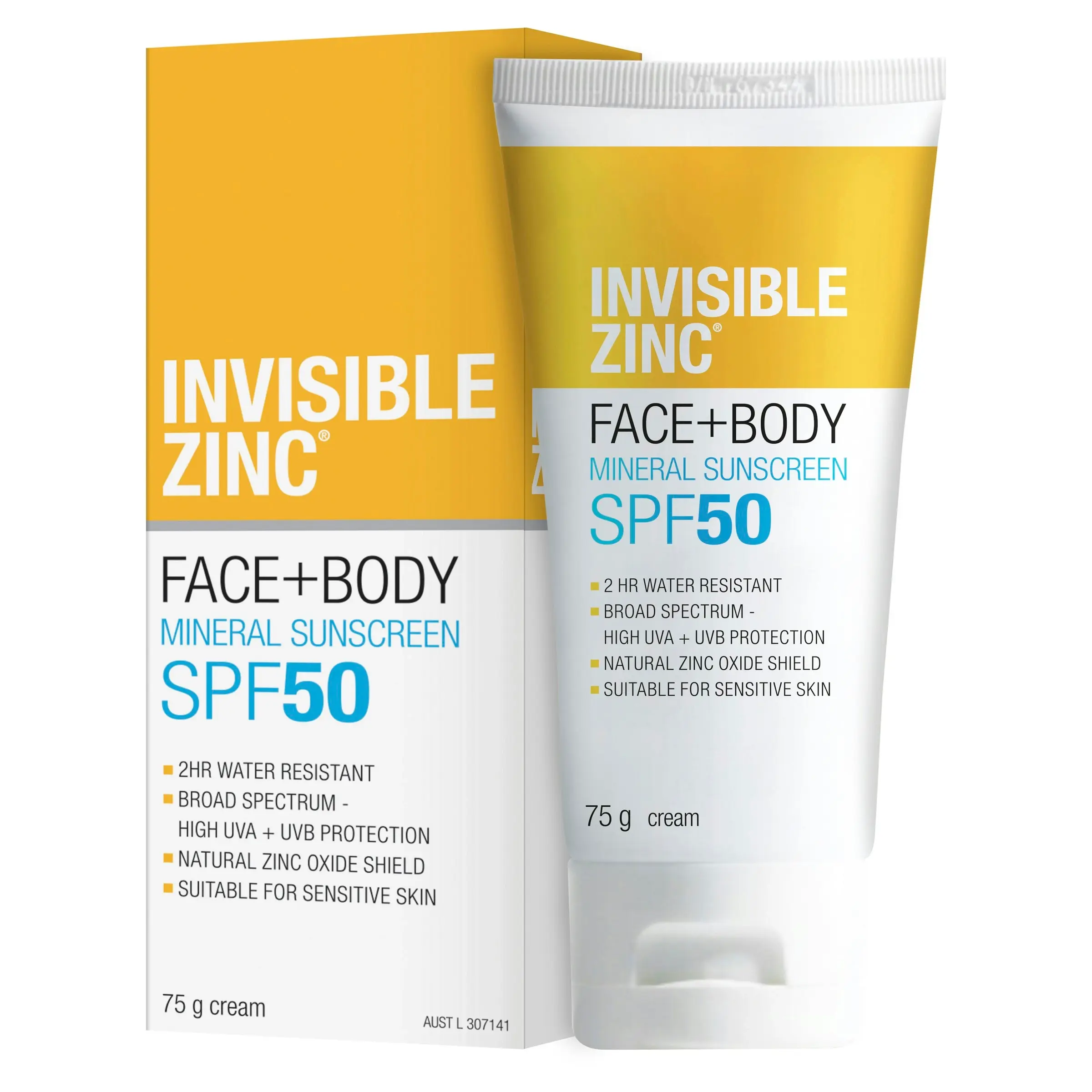 Invisible Zinc Face + Body Mineral Sunscreen SPF 50 75g